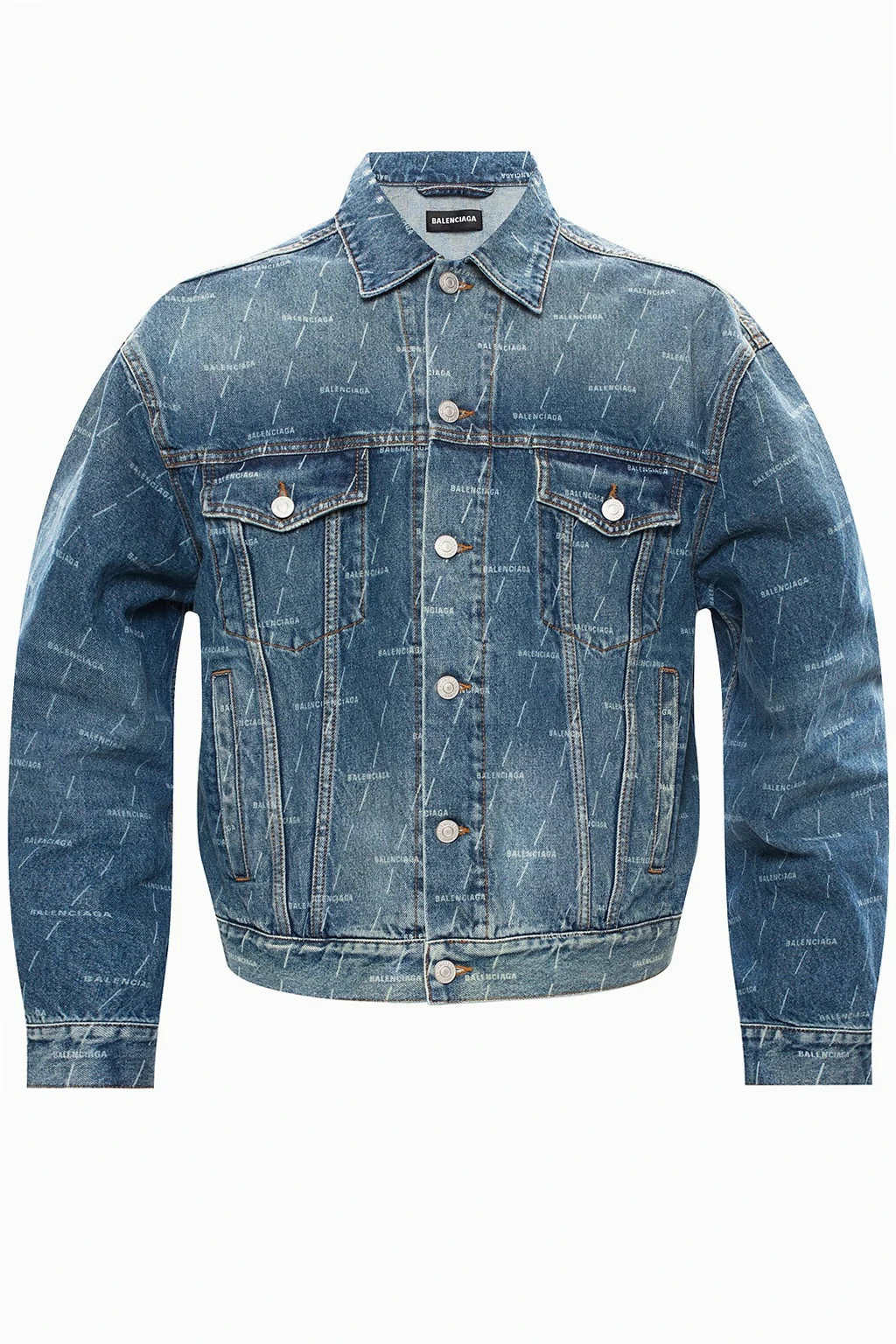 BLUE Denim jacket with logo