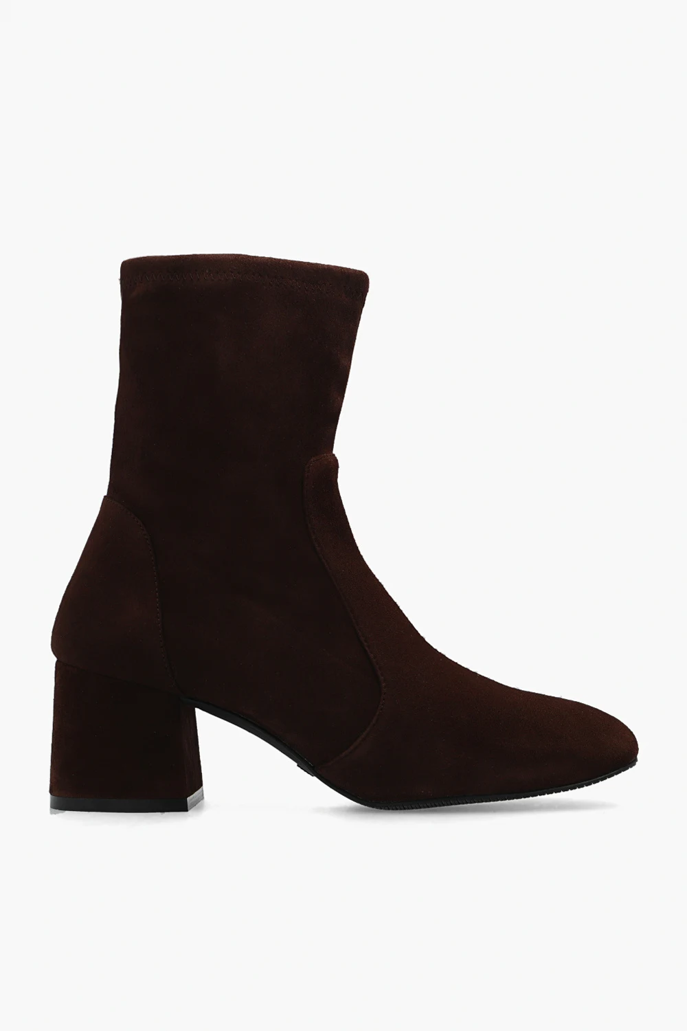 BROWN ‘Sleek’ suede heeled ankle boots