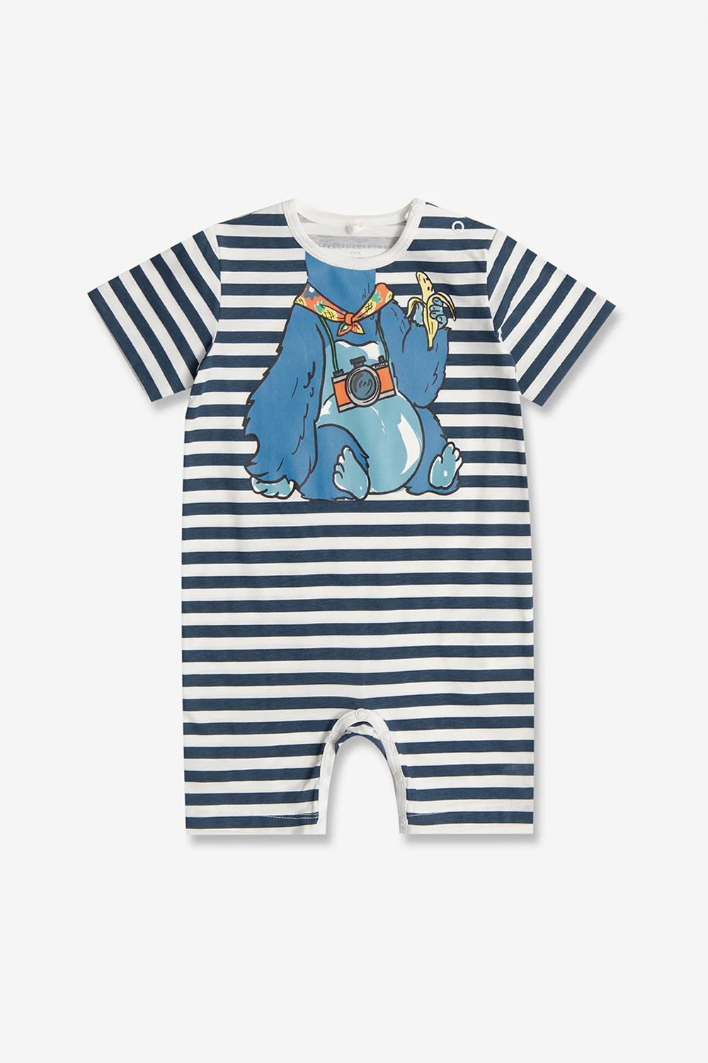 NAVY BLUE Striped romper suit