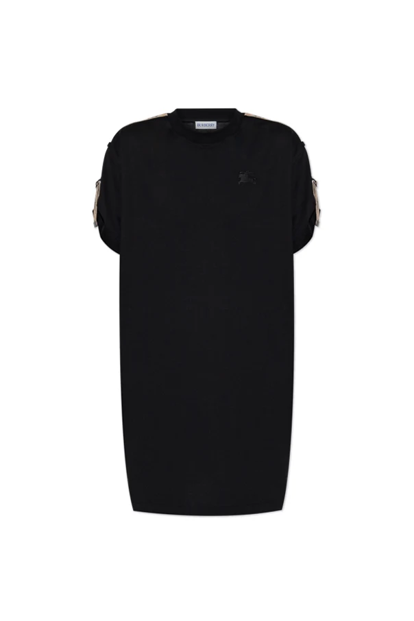 SCHWARZ Kleid mit aufgenähten Seitenstreifen