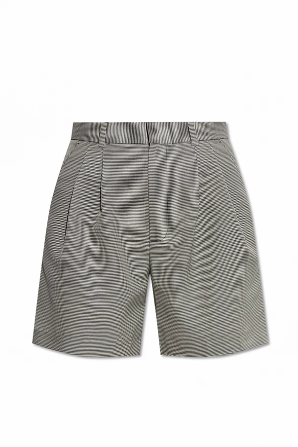 GRAU Shorts mit Hahnentrittmuster
