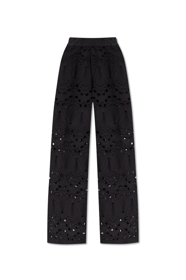 SCHWARZ Ajourierte Hose