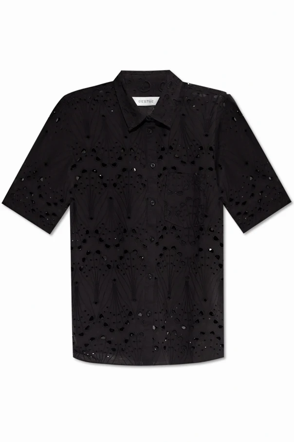 BLACK Openwork shirt