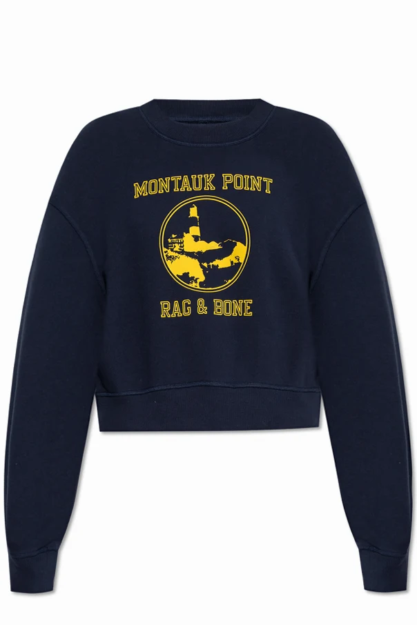 GRANATOWY Bluza z nadrukiem