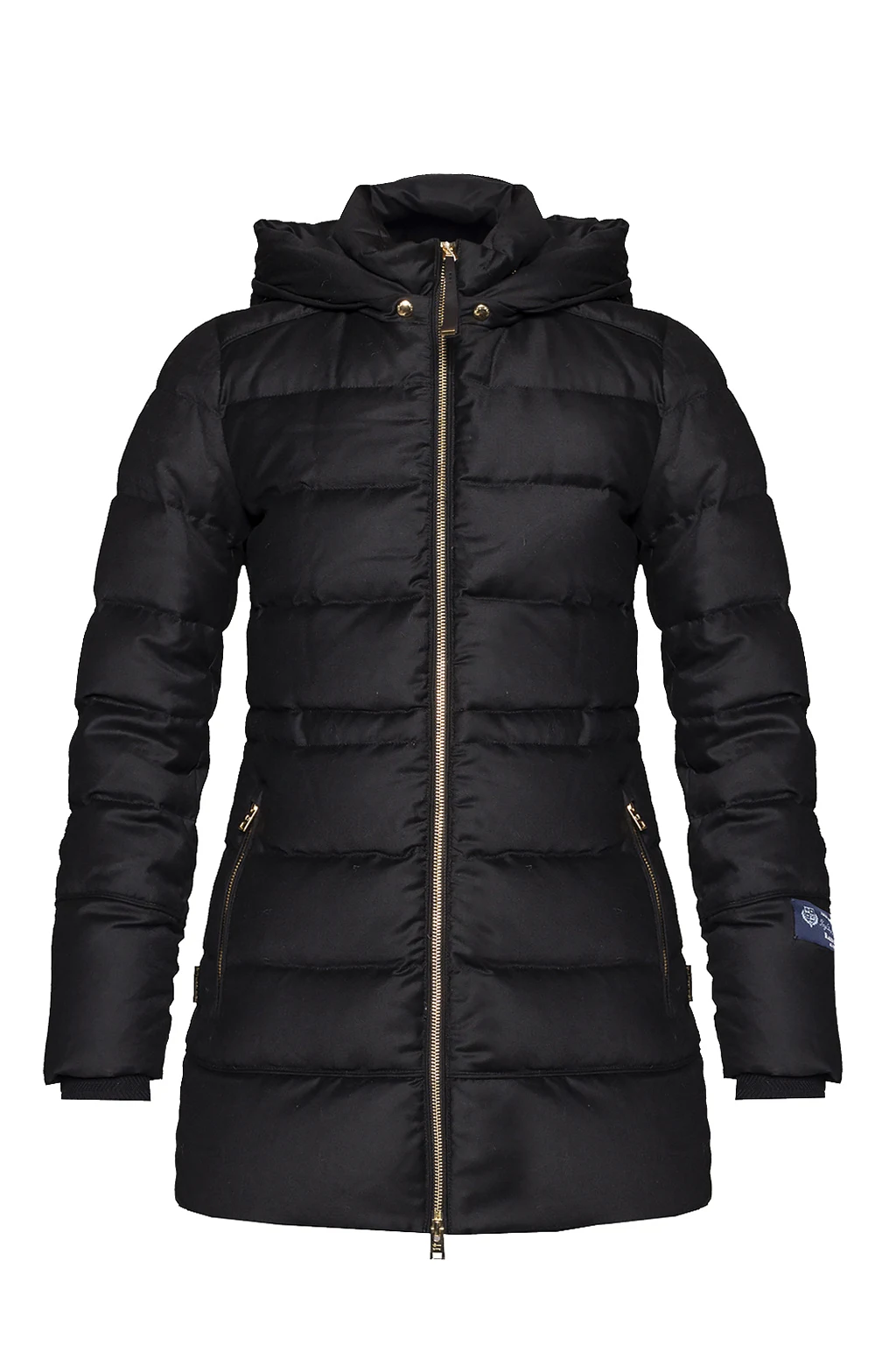 BLACK Down jacket with logo