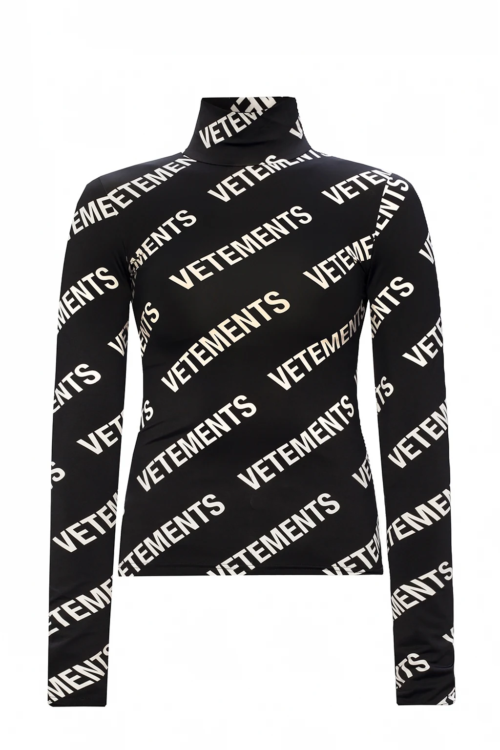 BLACK Branded mock neck top