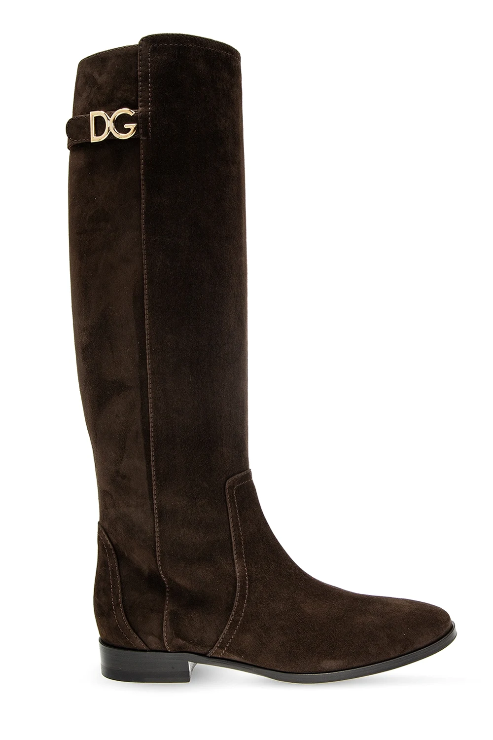 Suede boots with logo
