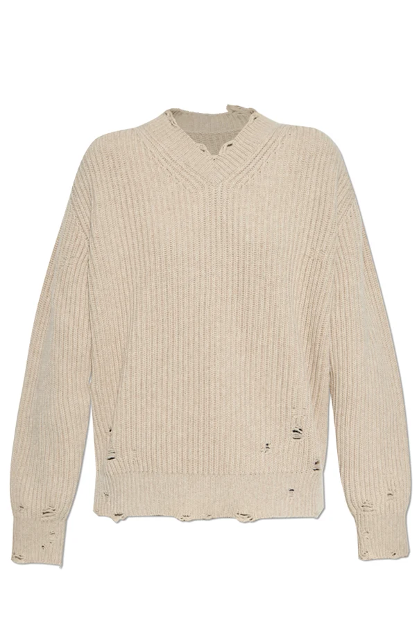 beżowy Wełniany sweter