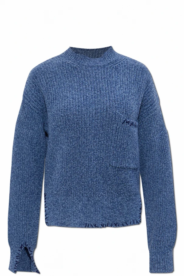 BLAU Wollrollkragenpullover