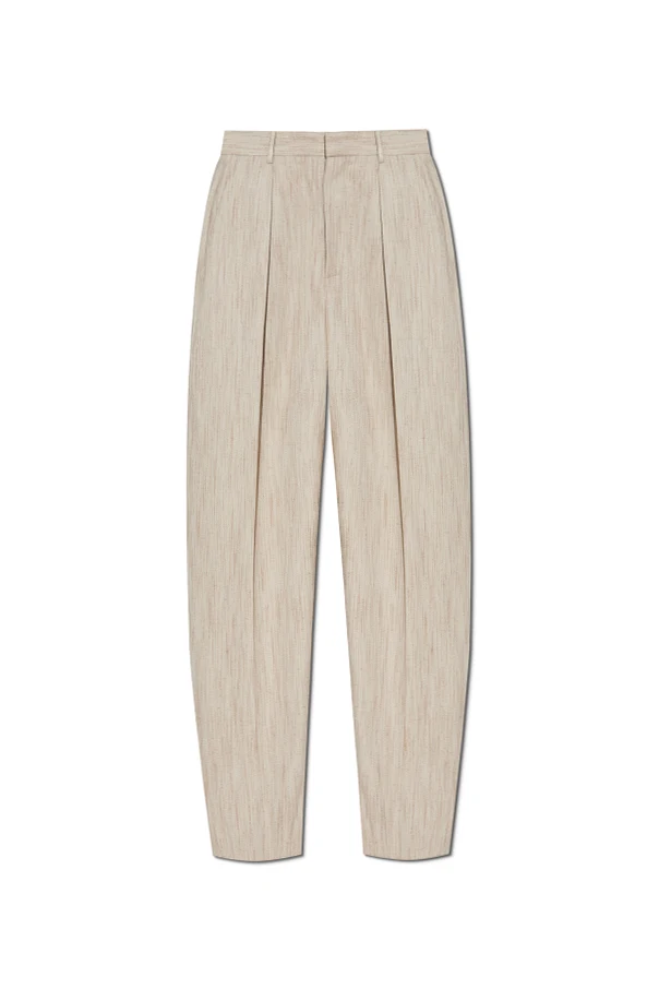 beige Creased trousers