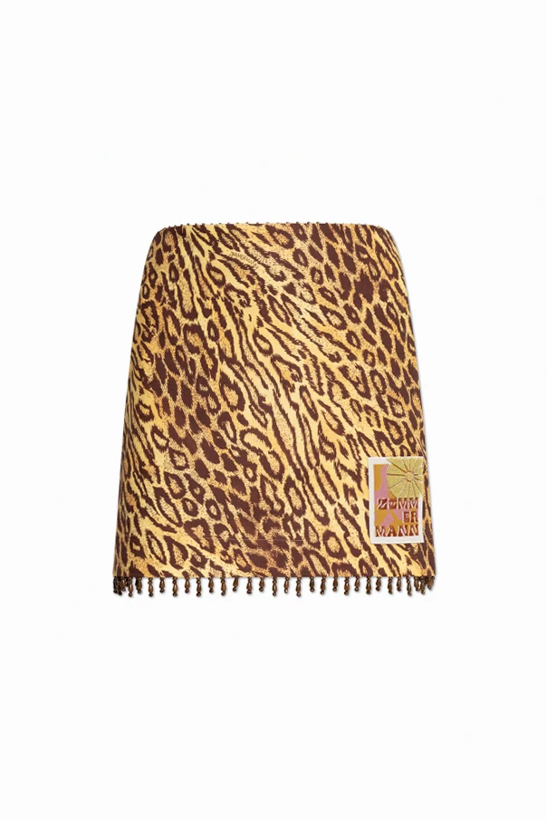 BEIGE Rock mit Animal-Print
