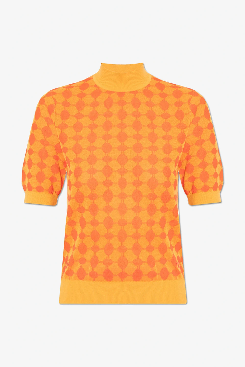 ORANGE Top with geometric pattern