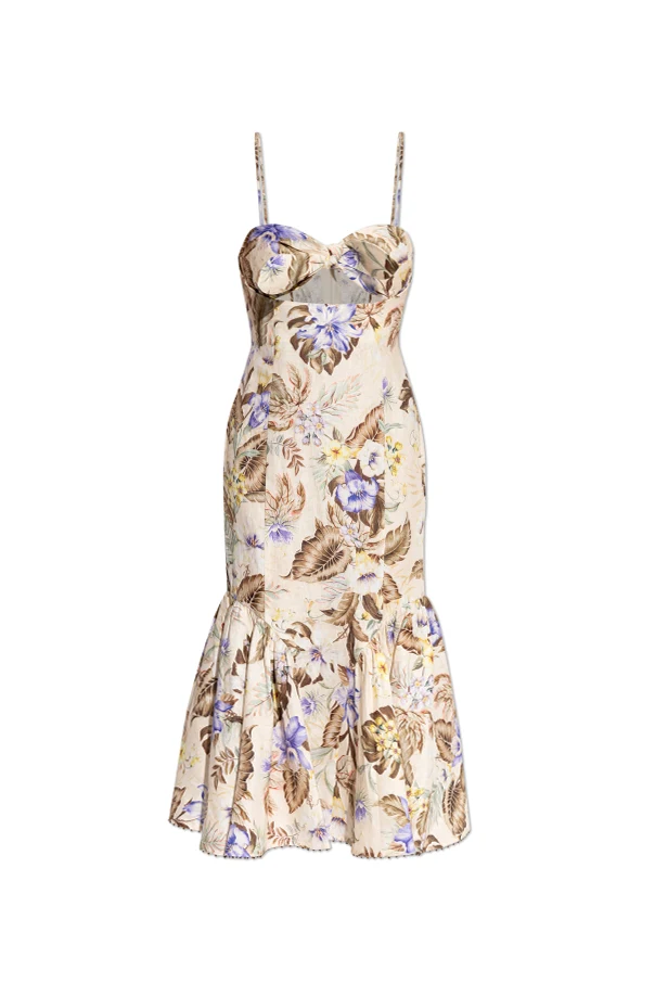 CREME Kleid mit Blumenmuster
