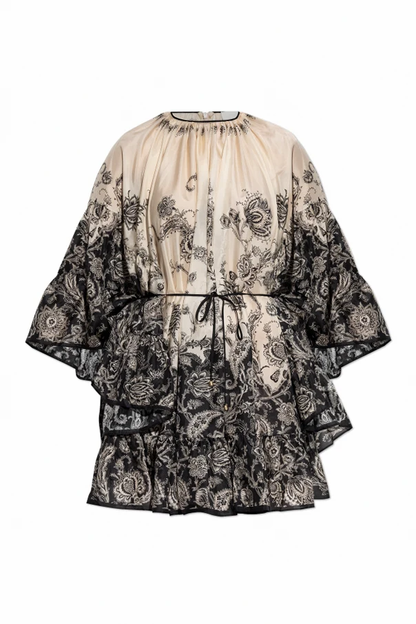 CREME Seidenkleid mit Print