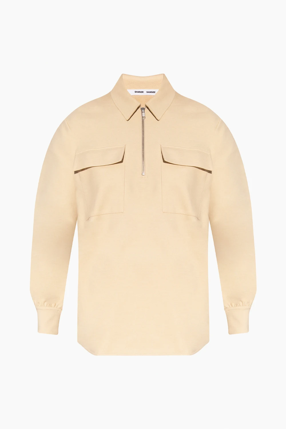beige Sweatshirt with collar