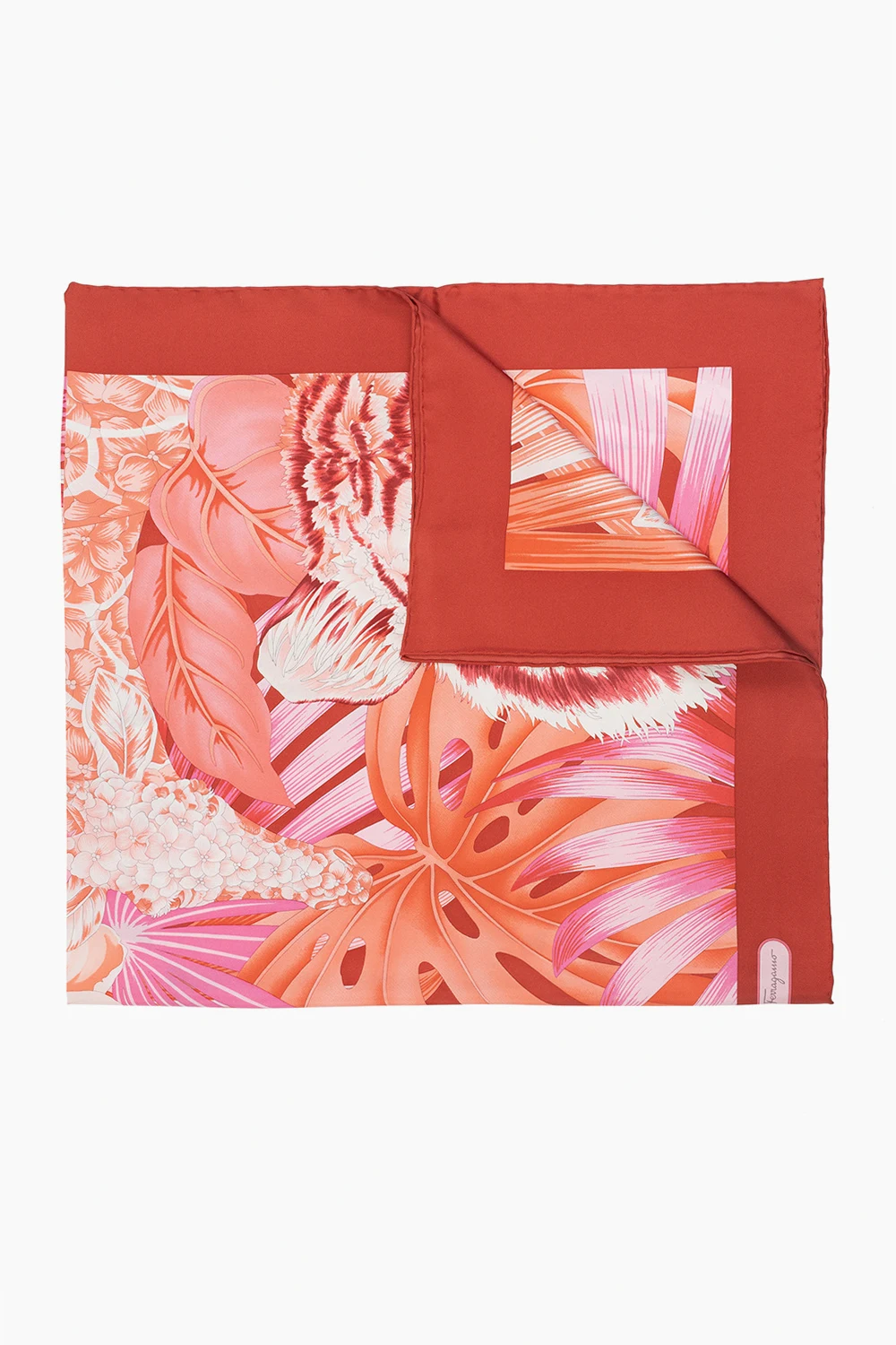 RED Floral print scarf