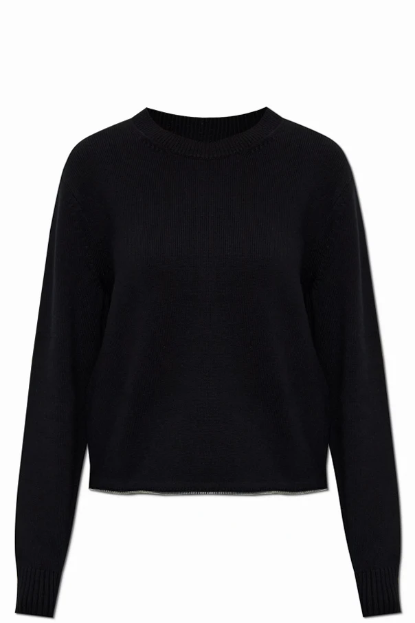 SCHWARZ Pullover mit dekorativem Reißverschluss