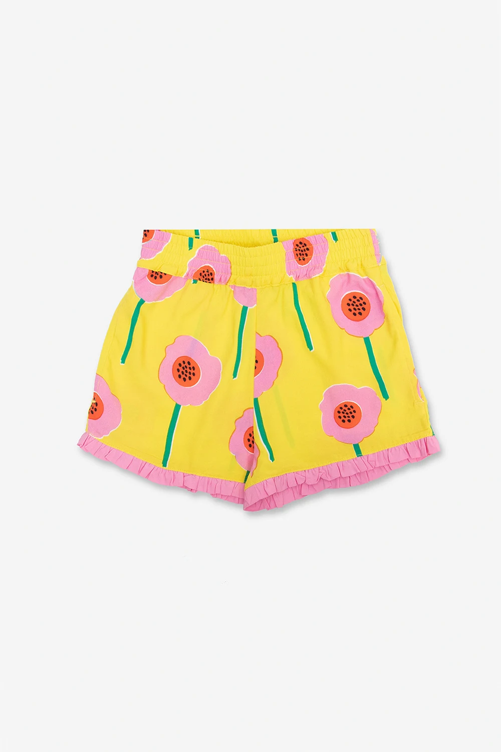 YELLOW  Shorts with floral pattern