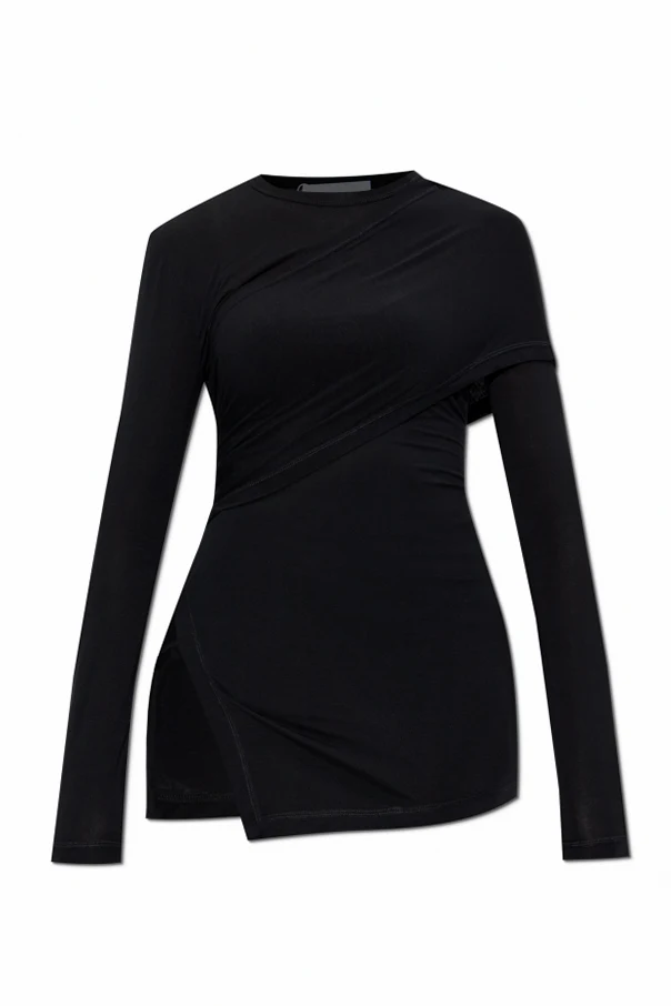 SCHWARZ Top mit Schlitz