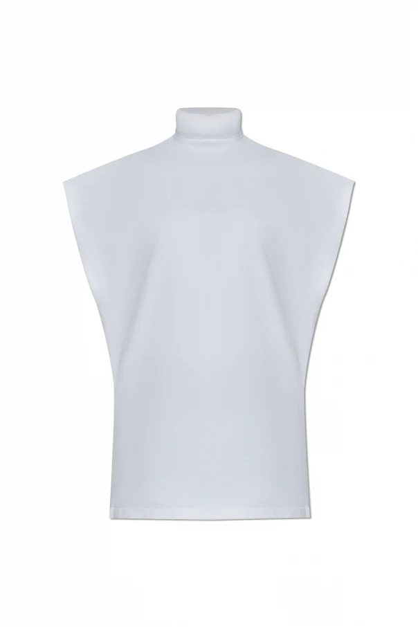WEISS Top mit verstärktem Stehkragen