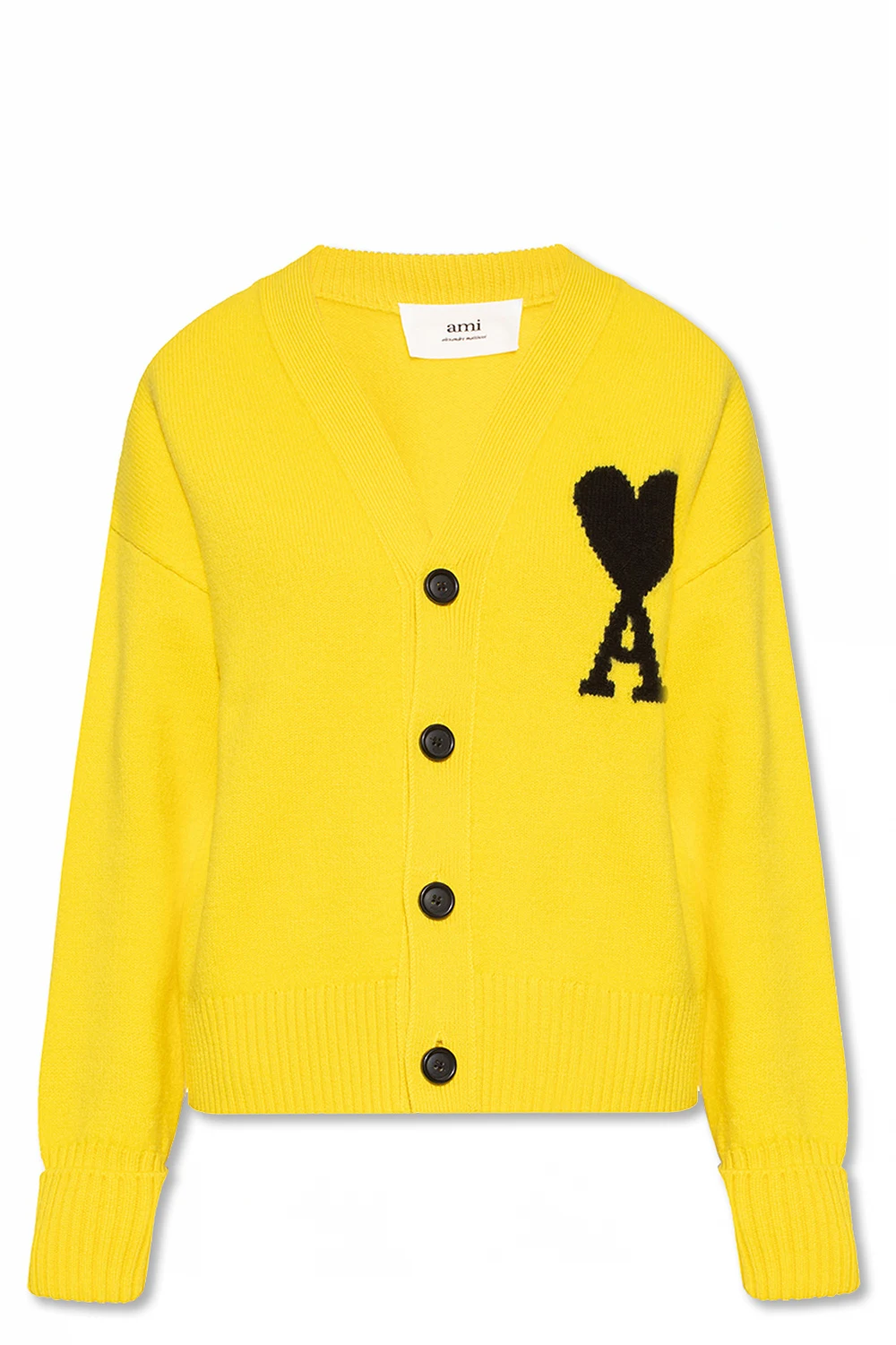Wool cardigan with logo