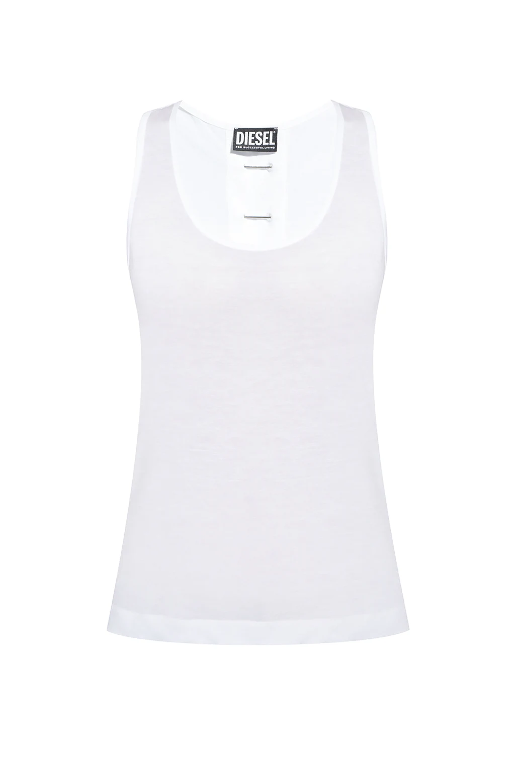 WHITE Sleeveless top with logo