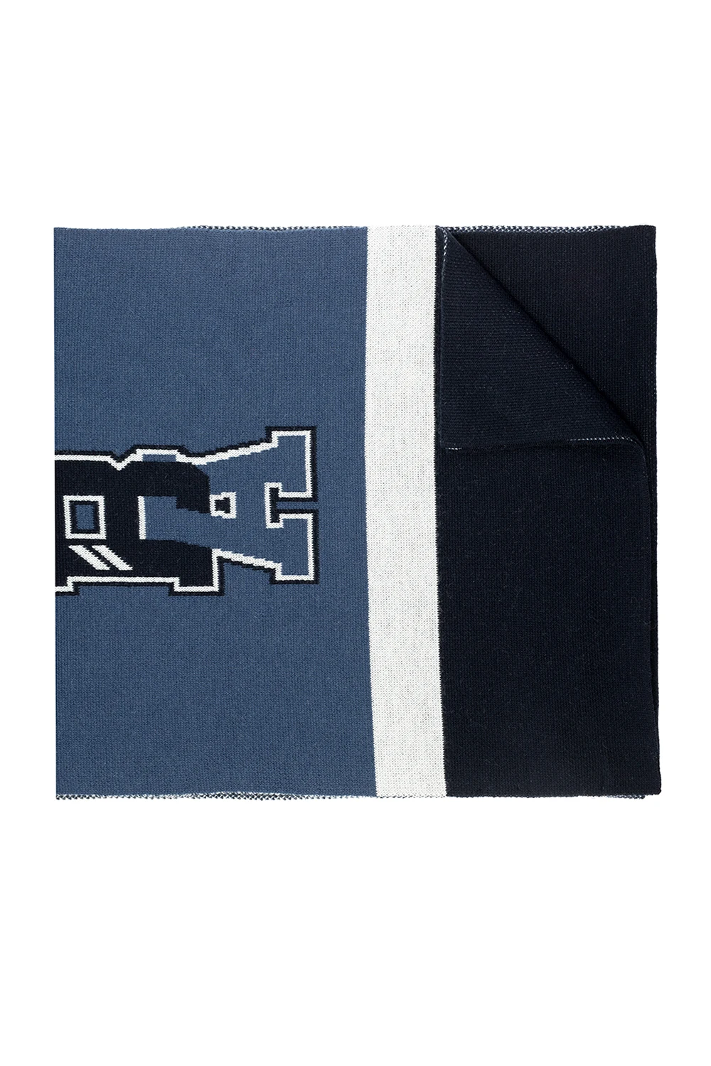 NAVY BLUE Scarf with logo