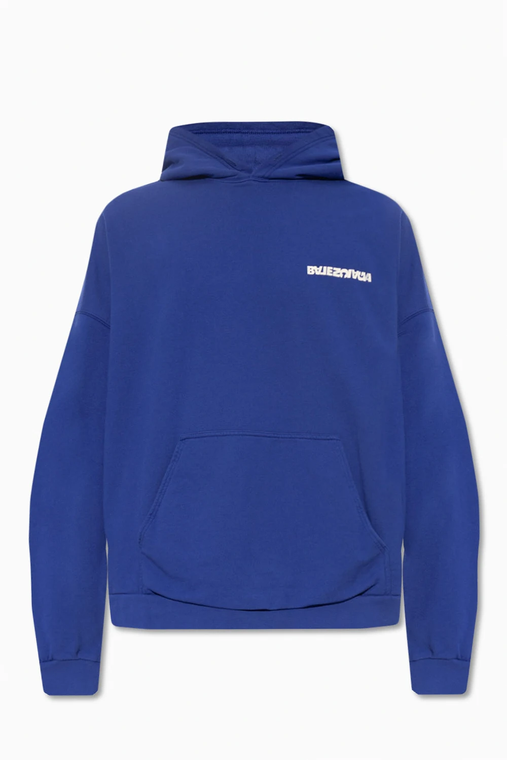 BLUE Logo-embroidered hoodie