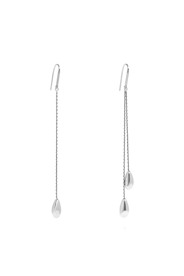 SILBER Lange Ohrringe mit asymmetrischer Form