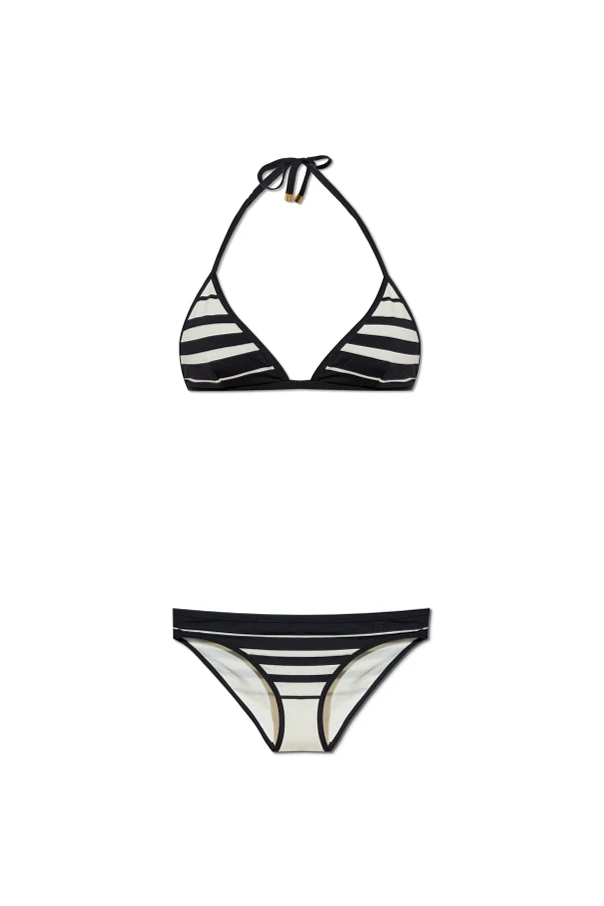 SCHWARZ Zweiteiliger Badeanzug