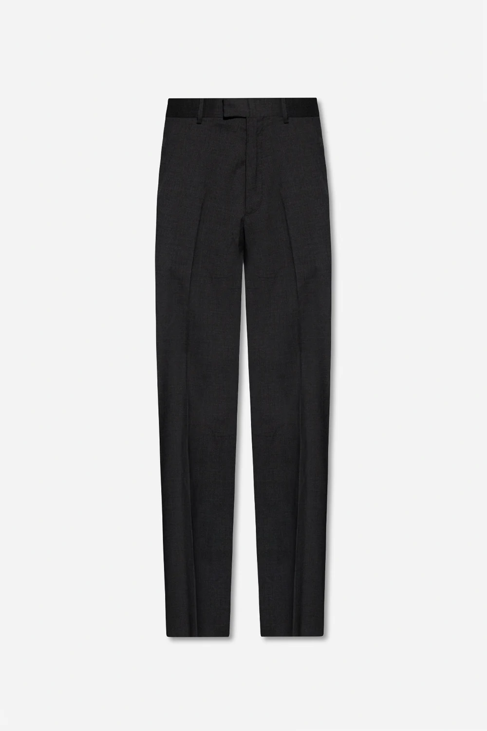 Wool pleat-front trousers