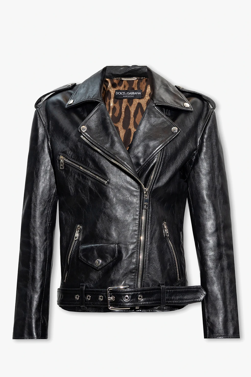 BLACK Leather biker jacket