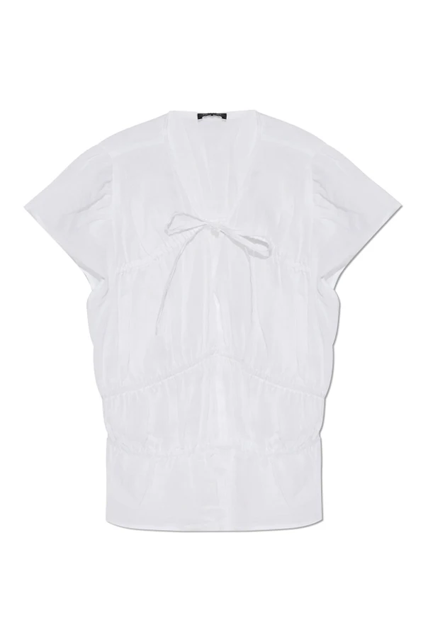 BIAŁY  Top z dekoltem w serek