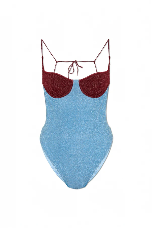 NIEBIESKI Jednoczęściowy kostium kąpielowy