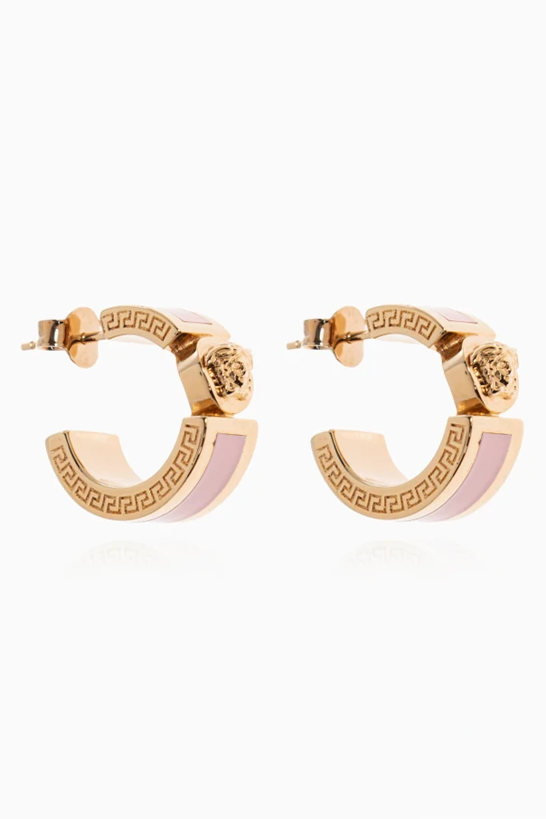 GOLD Round earrings with Medusa head