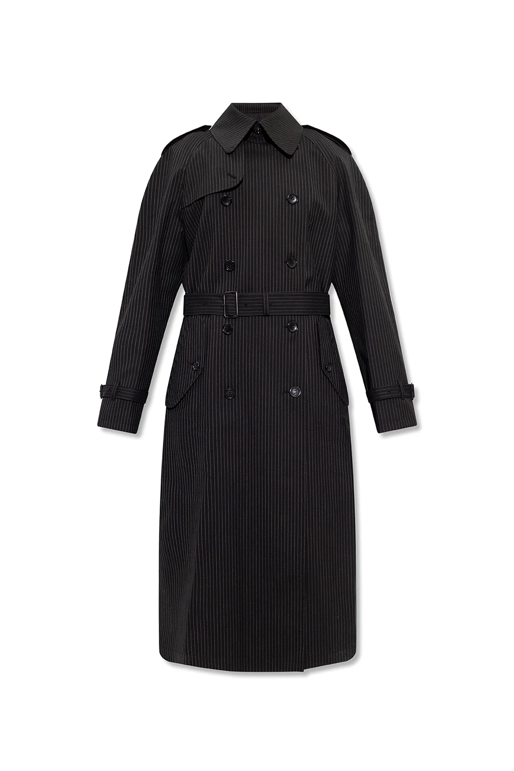 BLACK Wool trench coat