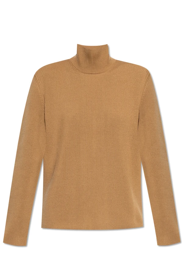 BRĄZOWY Wełniany golf