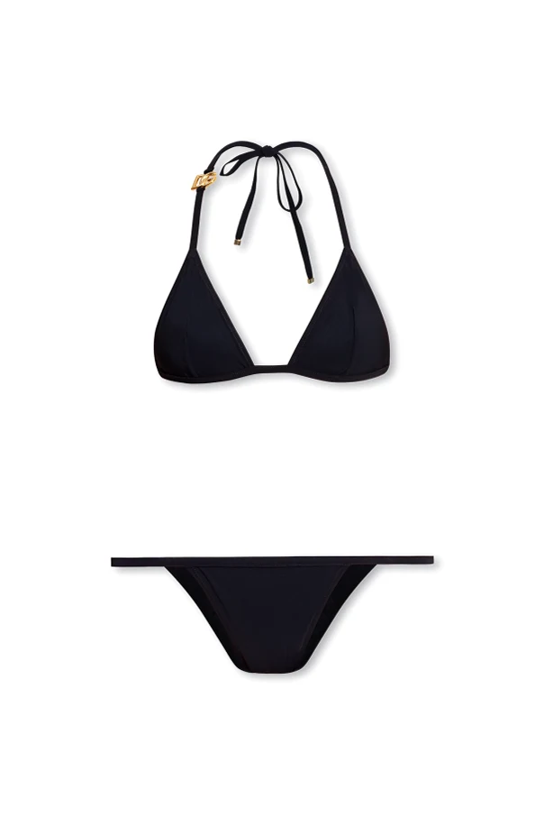 CZARNY Dwuczęściowy kostium kąpielowy