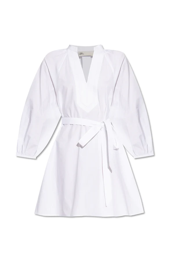 WEISS Kleid mit V-Ausschnitt
