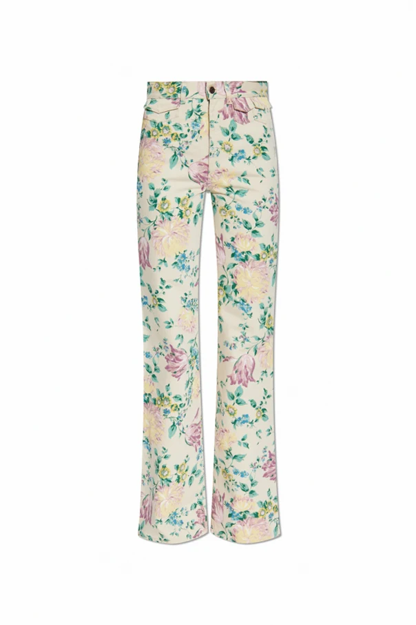 CREME Jeans mit Blumenmotiv