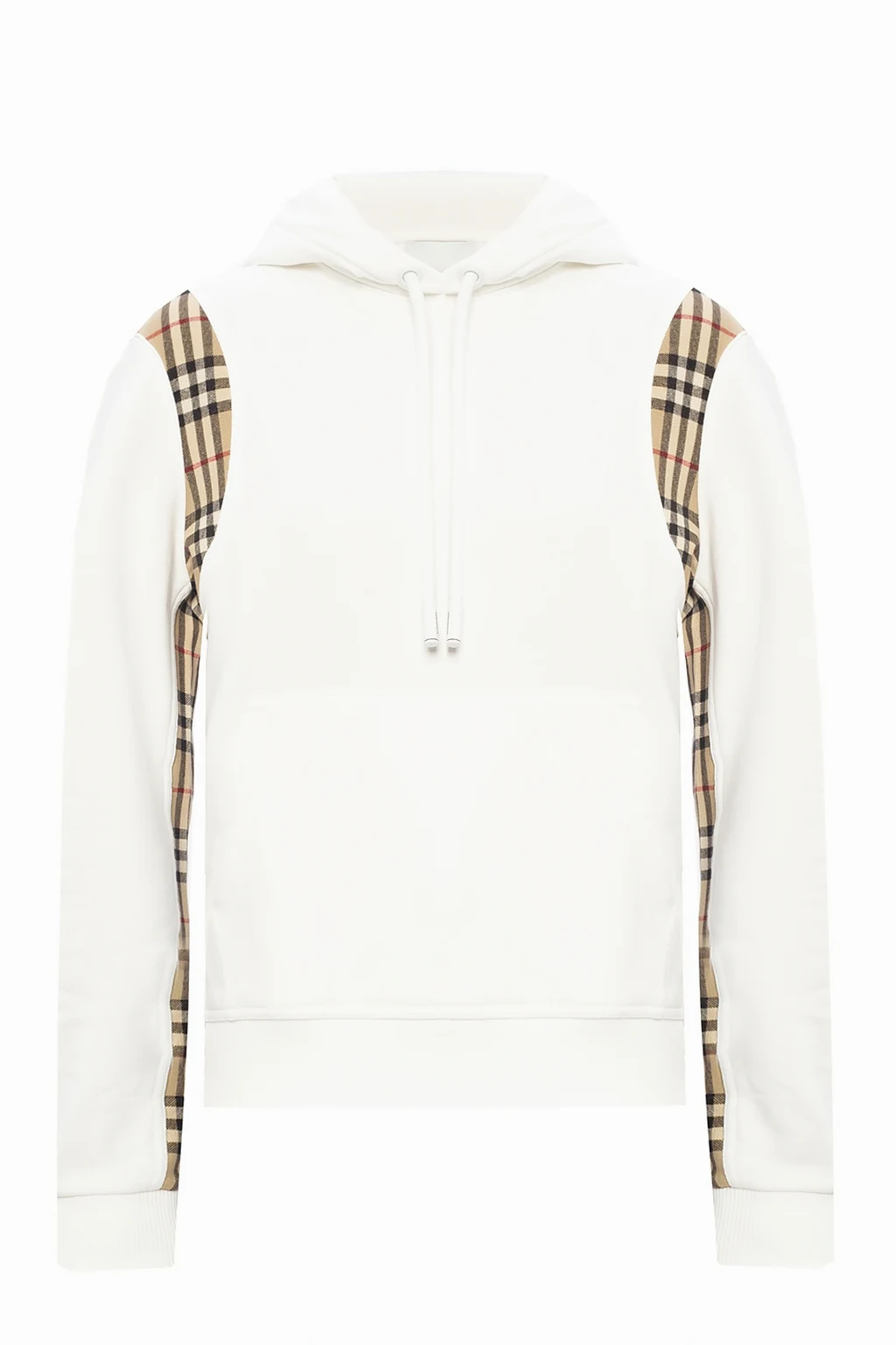 WHITE Checked hoodie