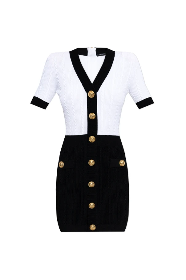 WEISS Kleid mit dekorativen Applikationen