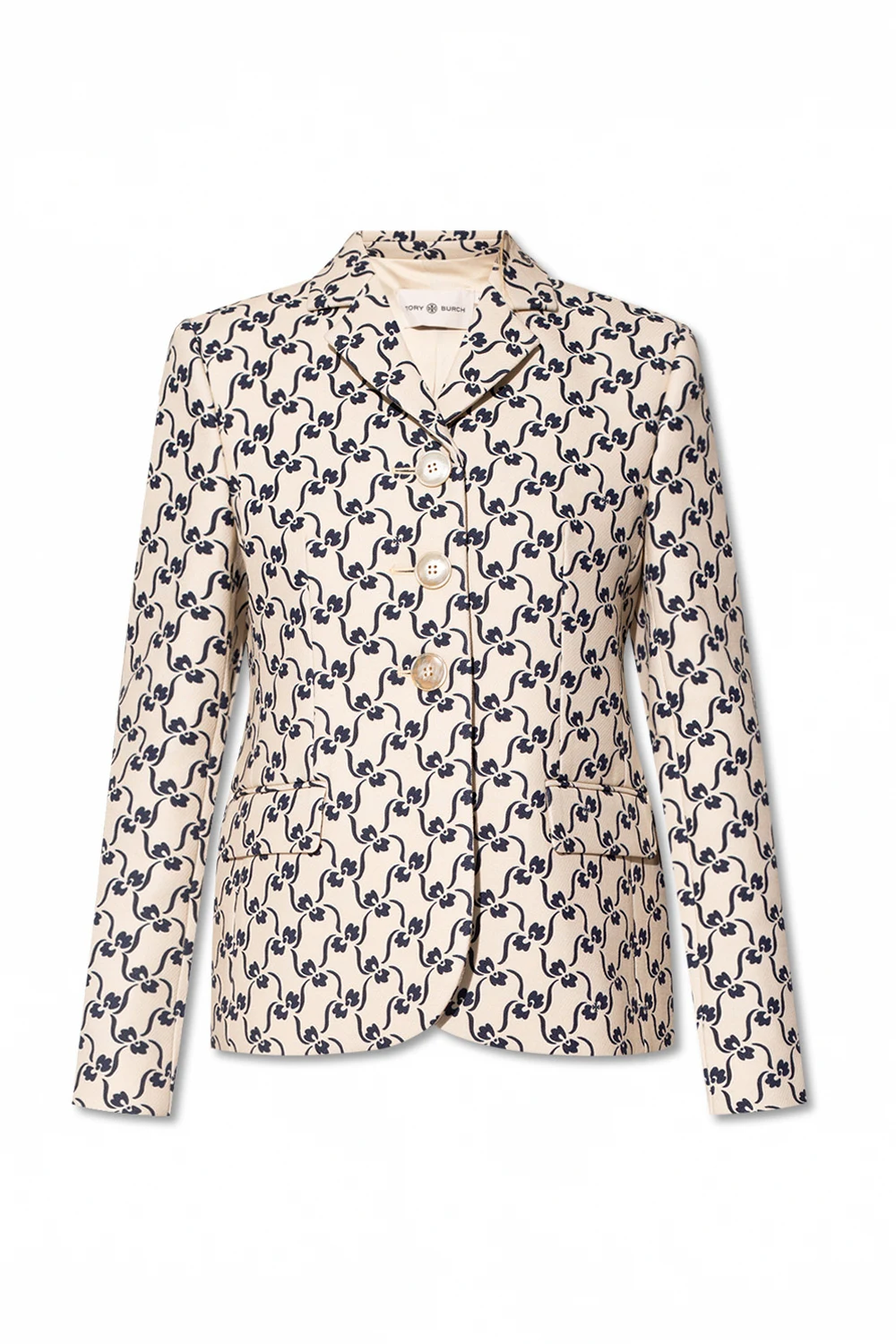 cream Patterned blazer