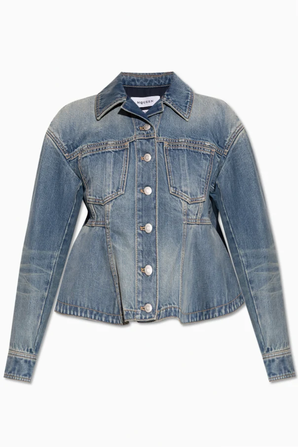 BLAU Jeansjacke mit Schößchen