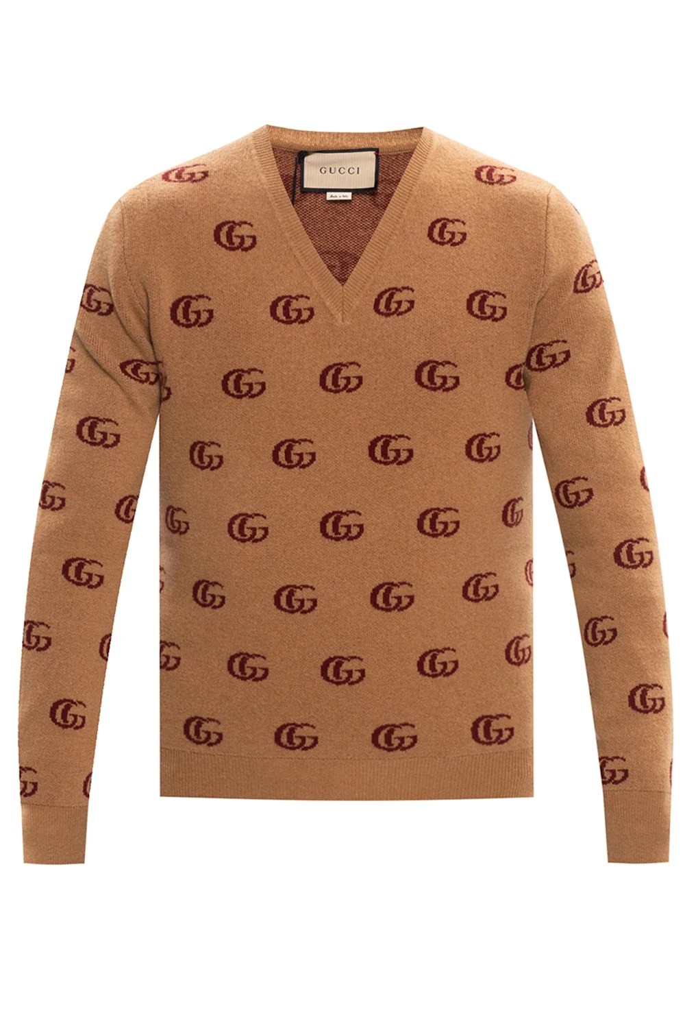 BROWN Wool sweater with logo