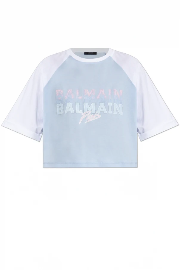 jasnoniebieski Krótki t-shirt o luźnym kroju