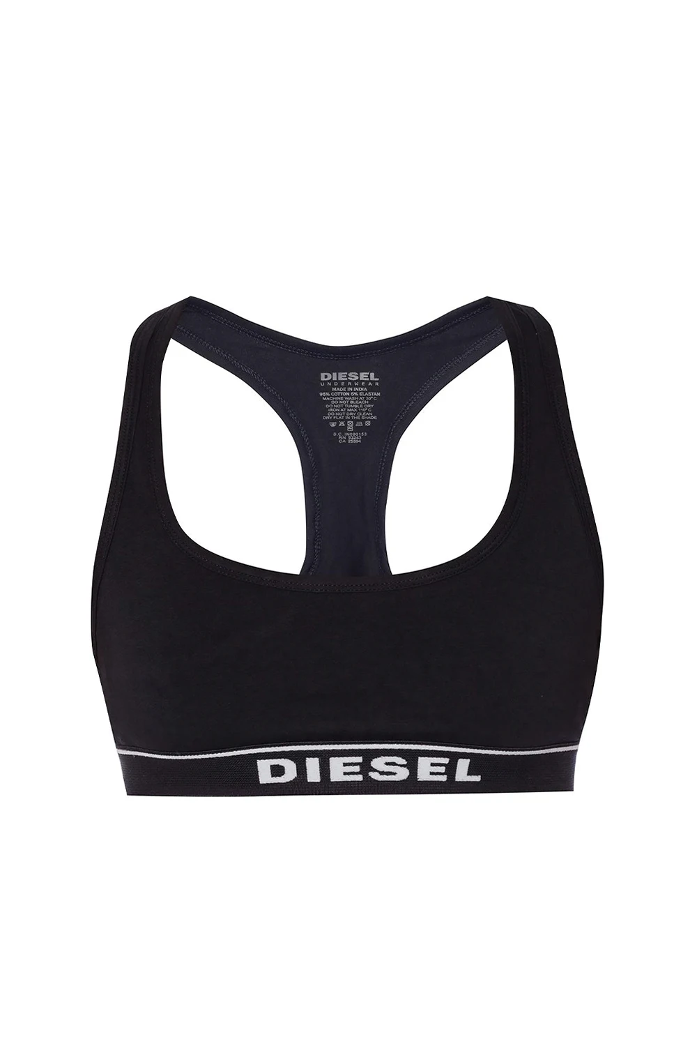 BLACK 'MILEY' sports bra with logo