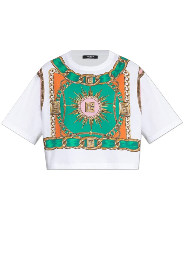 BIAŁY  Krótki t-shirt o luźnym kroju