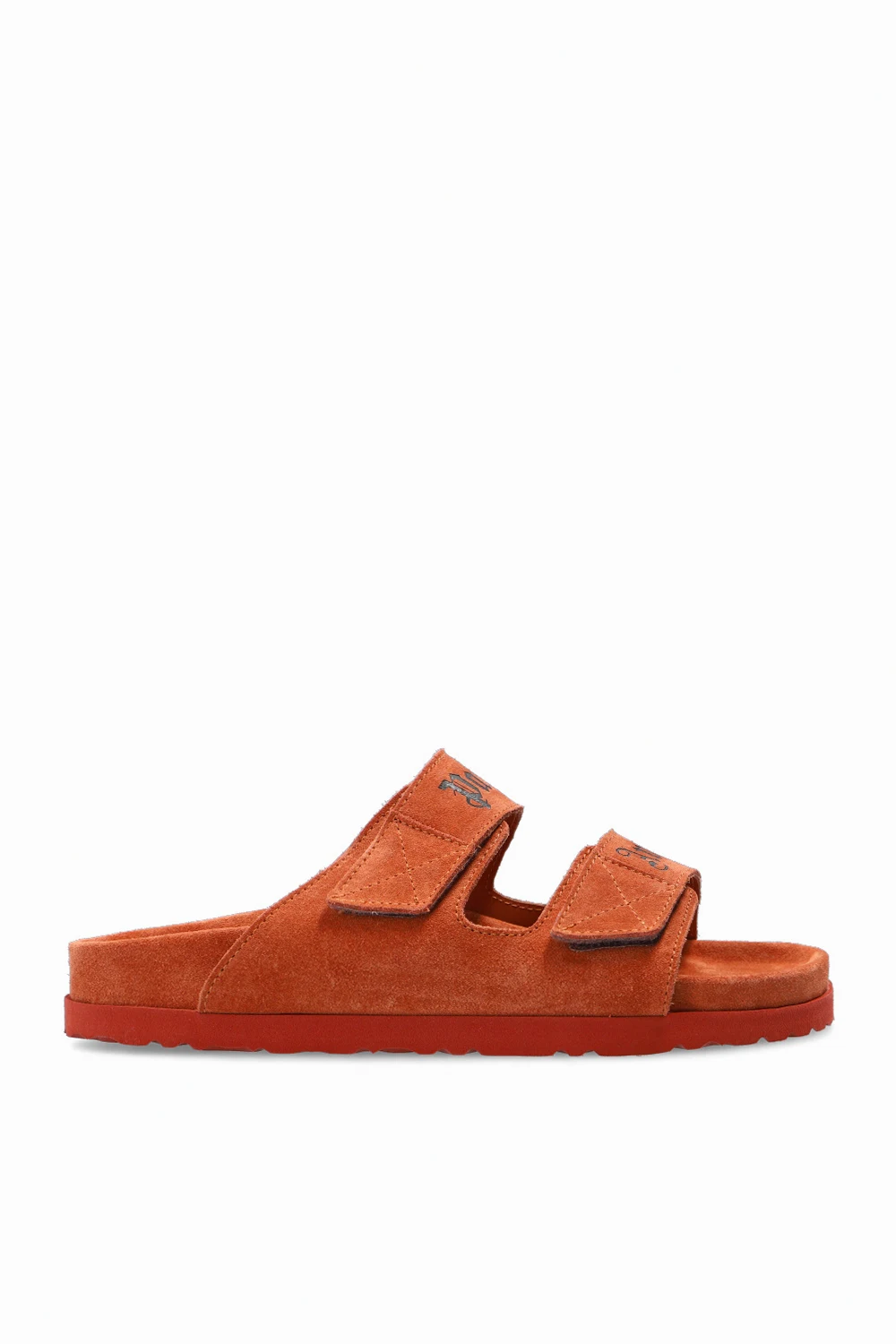 Suede slides with logo