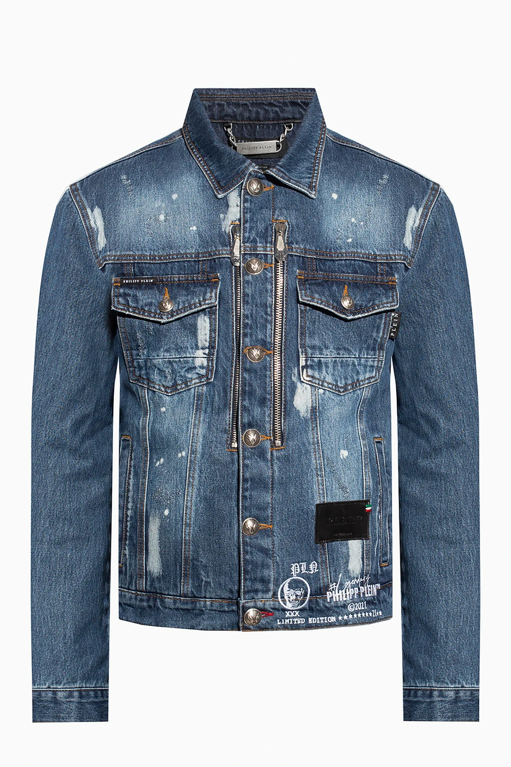 BLUE Denim jacket with logo